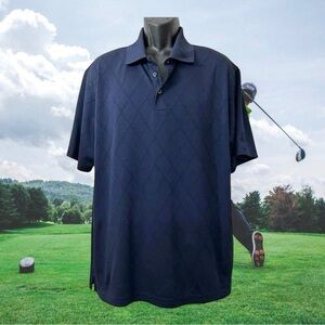 Champion‎ Men XL Duo Dry Collared Lightweight Athletic Golf Polo Navy Blue